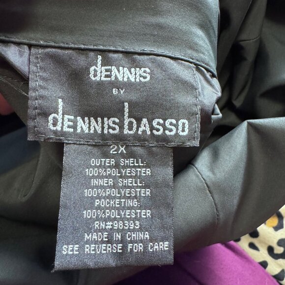 DENNIS BASSO PLUS SIZE 2X REVERSIBLE LEOPARD PLUSH & BLACK TRENCH COAT MOB WIFE - Picture 10 of 12